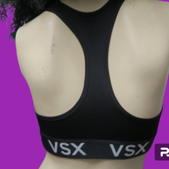 Victoria's Secret Victoria Sport VSX racerback sports bra in black and white S - Picture 4 of 8